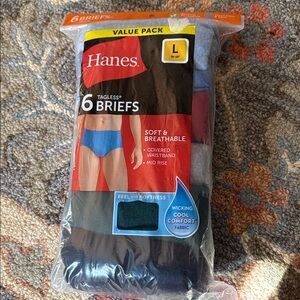 Hanes Men's Tagless Briefs - Black, Blue, Red Assortment